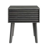 Modway Render Mid-Century Modern End Table Or Nightstand In Charcoal, 15 X 19 X 21.5