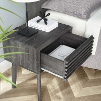 Modway Render Mid-Century Modern End Table Or Nightstand In Charcoal, 15 X 19 X 21.5