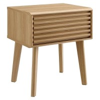 Modway Render Mid-Century Modern End Table Or Nightstand In Oak, 15 X 19 X 21.5