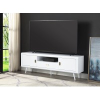 AcME Pagan TV Stand in White High gloss Finish LV00745D0102HIIL5A