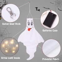 3Pcs Halloween Decorations Outdoor Led Ghost Windsock Hanging Decor Hallowmas Wind Sock Yard Tree Party Suppliesno Batteries