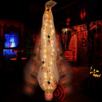 Halloween Decorations Outdoor Hanging Cocoon Corpse Props Scary Halloween Party Favors Skeleton Body Lighted Realistic Spooky H