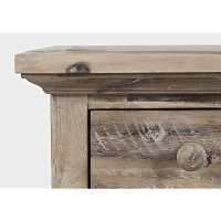 Jofran Inc. Rustic Shores Farmhouse Usb Charging End Table With Storage, Grey Wash