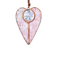 Hd Hyaline Dora Stained Glass Window Hangings Handmade Wall Art Heart Style Window Panel Sun Catchers Ornament