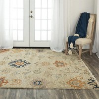 Muse 10 x 14 Abstract BeigeBeige Blue Yellow Hand Knotted Area Rug