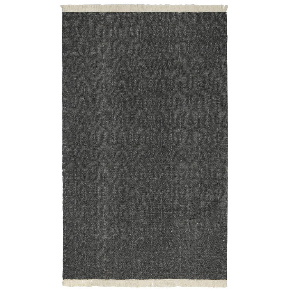 Miller Handwoven Indoor Outdoor Area Rug  Charcoal Gray 5X8