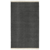 Miller Handwoven Indoor Outdoor Area Rug  Charcoal Gray 5X8