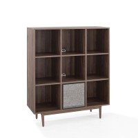 Liam 9 Cube Record Storage Bookcase With Speaker WalnutBlack Bookcase Speaker