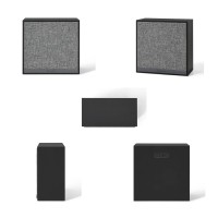 Liam 9 Cube Record Storage Bookcase With Speaker WalnutBlack Bookcase Speaker