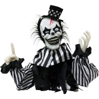 Haunted Hill Farm Scary Talking Groundbreaker Clown Halloween Animatronic With Motion And Touch Activated Lights And Sounds Ba