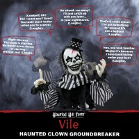 Haunted Hill Farm Scary Talking Groundbreaker Clown Halloween Animatronic With Motion And Touch Activated Lights And Sounds Ba