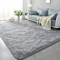 Lascpt Super Soft Shag Area Rug For Living Room 6X9 Ft Grey Rug For Girls Bedroom Modern Plush Throw Rug For Kids Room Fuzzy