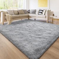 Lascpt Super Soft Shag Area Rug For Living Room 6X9 Ft Grey Rug For Girls Bedroom Modern Plush Throw Rug For Kids Room Fuzzy