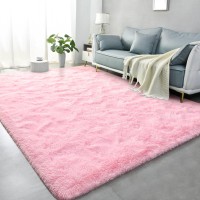 Lascpt Super Soft Shag Area Rug For Living Room 6X9 Ft Pink Rug For Girls Bedroom Modern Plush Throw Rug For Kids Room Fuzzy