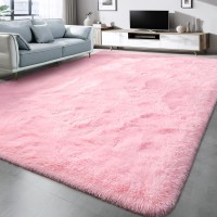 Lascpt Super Soft Shag Area Rug For Living Room 6X9 Ft Pink Rug For Girls Bedroom Modern Plush Throw Rug For Kids Room Fuzzy