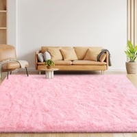 Lascpt Super Soft Shag Area Rug For Living Room 6X9 Ft Pink Rug For Girls Bedroom Modern Plush Throw Rug For Kids Room Fuzzy