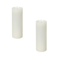 Simplux LED Pillar Candle wMoving Flame Set of 2