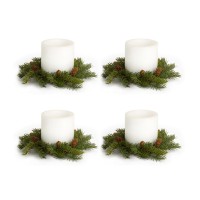 Pine Candle Wreath Set of 4