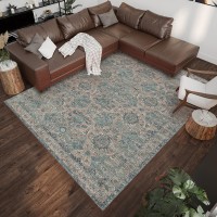 IndoorOutdoor Marbella MB5 Mineral Blue Washable 8 x 10 Rug