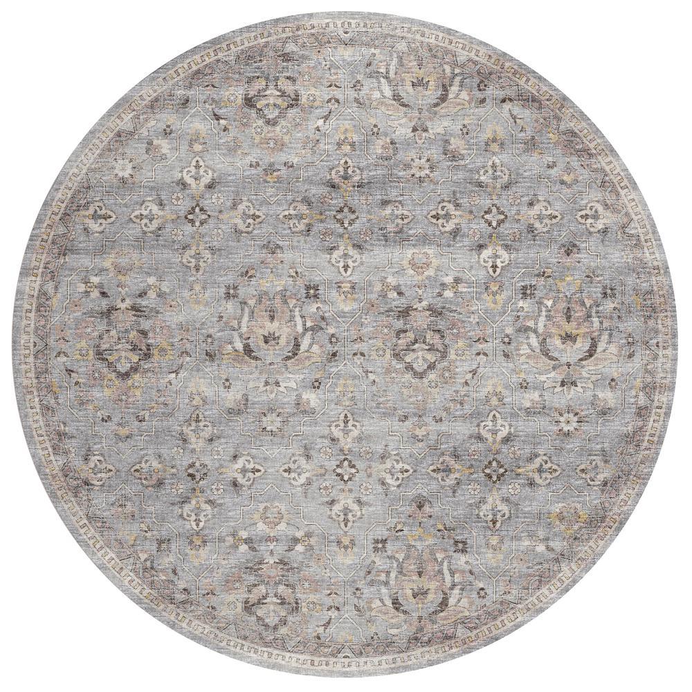 IndoorOutdoor Marbella MB4 Silver Washable 8 x 8 Round Rug