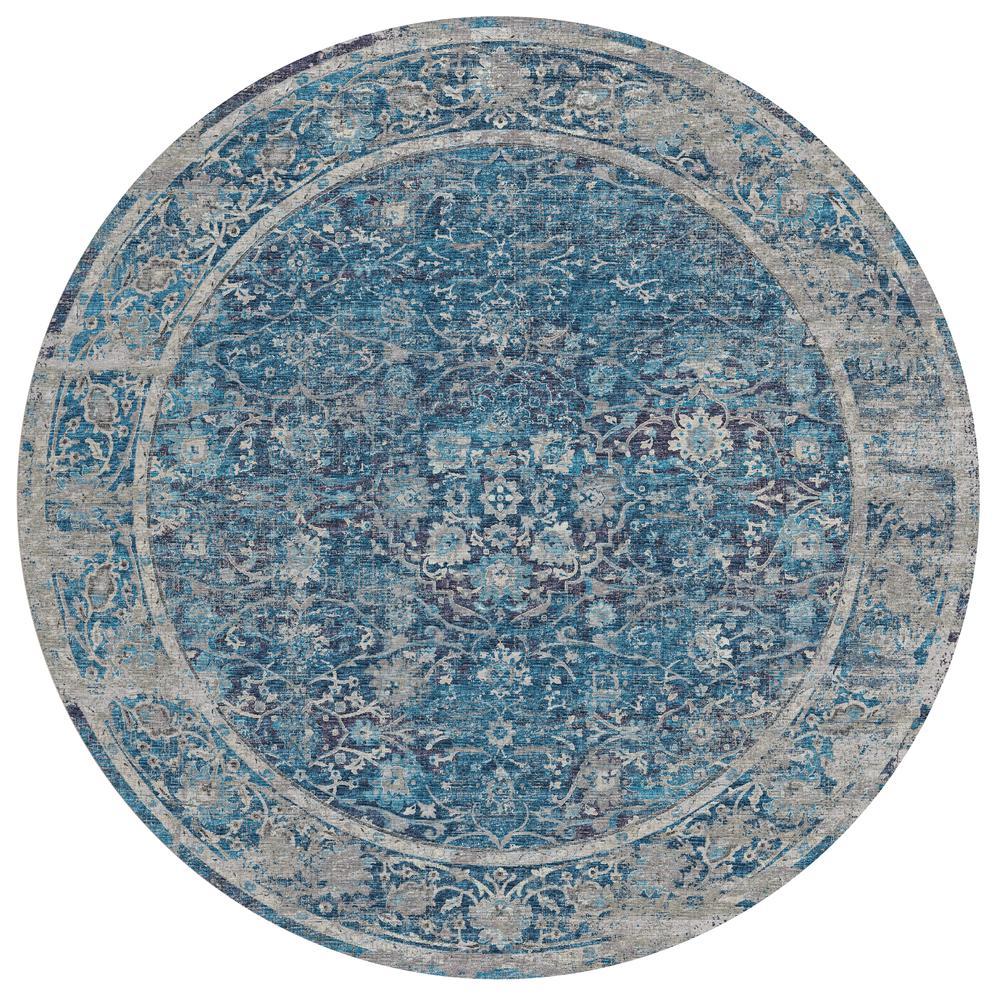 IndoorOutdoor Marbella MB2 Navy Washable 8 x 8 Round Rug