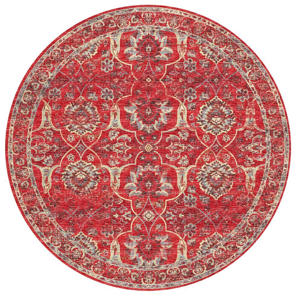 IndoorOutdoor Marbella MB5 Poppy Washable 8 x 8 Round Rug