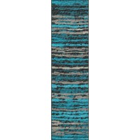 Brisbane BR4 Teal 23 x 76 Runner Rug