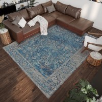 IndoorOutdoor Marbella MB2 Navy Washable 5 x 76 Rug