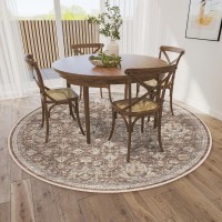 IndoorOutdoor Marbella MB4 Mocha Washable 8 x 8 Round Rug