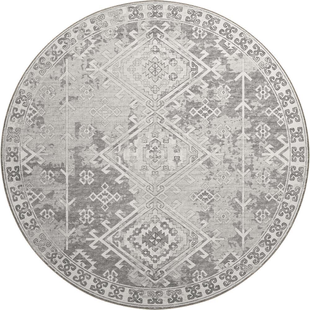 Brisbane BR2 Silver 8 x 8 Round Rug