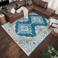 IndoorOutdoor Marbella MB1 Indigo Washable 8 x 10 Rug