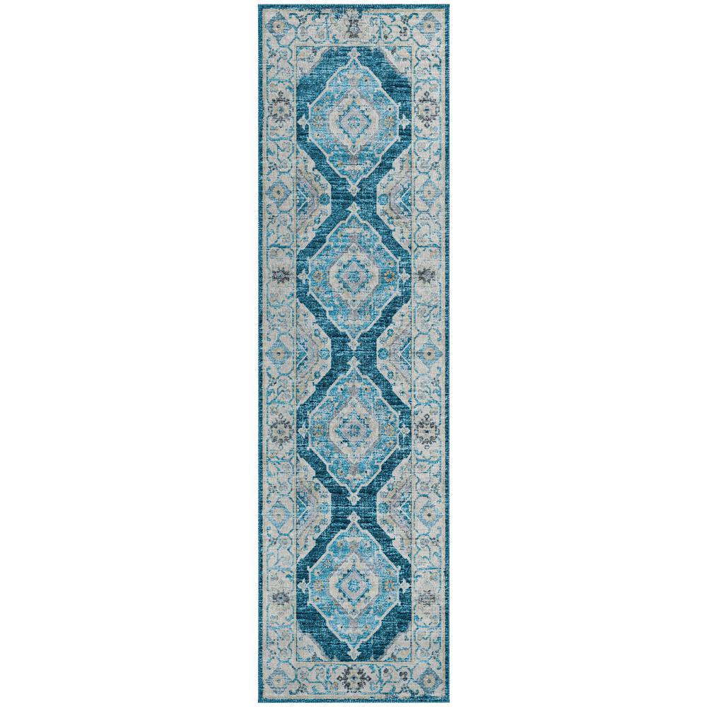 IndoorOutdoor Marbella MB1 Indigo Washable 23 x 76 Runner Rug