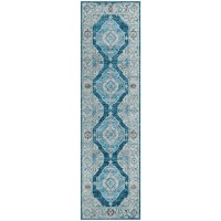 IndoorOutdoor Marbella MB1 Indigo Washable 23 x 76 Runner Rug