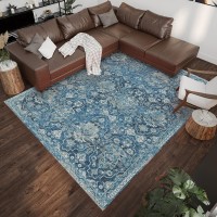 IndoorOutdoor Marbella MB4 Navy Washable 3 x 5 Rug