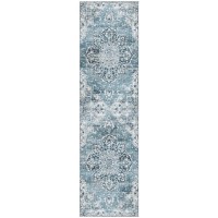 IndoorOutdoor Marbella MB3 Denim Washable 23 x 76 Runner Rug