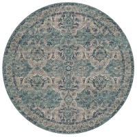 IndoorOutdoor Marbella MB5 Mineral Blue Washable 8 x 8 Round Rug