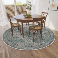 IndoorOutdoor Marbella MB5 Mineral Blue Washable 8 x 8 Round Rug