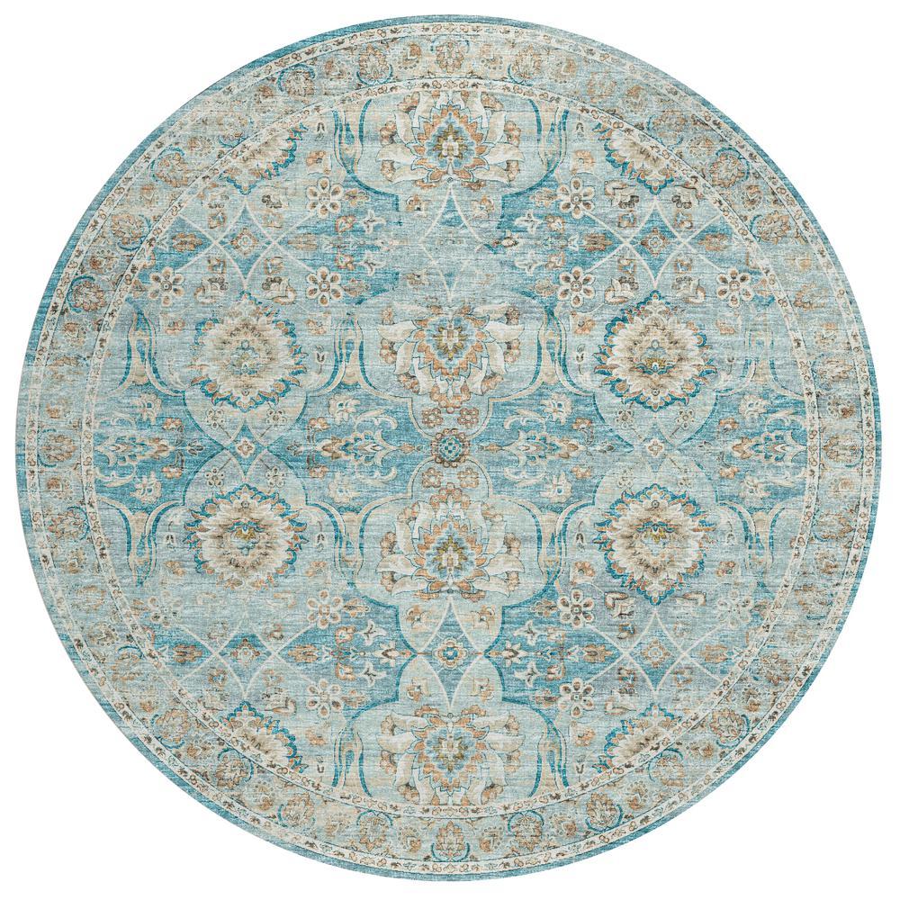 IndoorOutdoor Marbella MB5 Mediterranean Washable 8 x 8 Round Rug