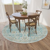 IndoorOutdoor Marbella MB5 Mediterranean Washable 8 x 8 Round Rug