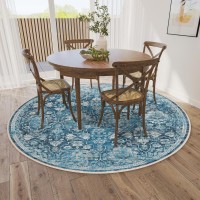 IndoorOutdoor Marbella MB4 Navy Washable 8 x 8 Round Rug