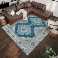 IndoorOutdoor Marbella MB1 Indigo Washable 3 x 5 Rug