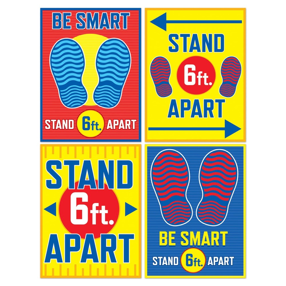 Be Smart Stand 6 Apart Paper Wall Signs