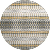 Brisbane BR1 Pewter 8 x 8 Round Rug