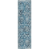 IndoorOutdoor Marbella MB4 Navy Washable 23 x 76 Runner Rug