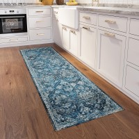 IndoorOutdoor Marbella MB4 Navy Washable 23 x 76 Runner Rug