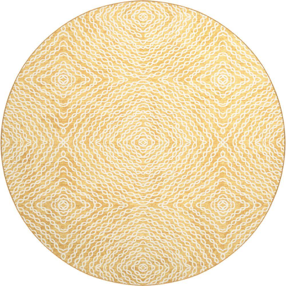 Brisbane BR3 Gold 8 x 8 Round Rug