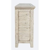 Jofran Inc. Rustic Shores Coastal Distressed Acacia Credenza Cabinet With Storage