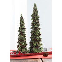 Holly Trees wPinecone Detail Set of 2