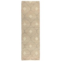 Reign Diamond Handwoven Area Rug NaturalBeigeGray 26x8