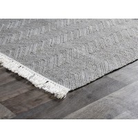 Miller Handwoven Indoor Outdoor Area Rug  Stone Gray 8X10